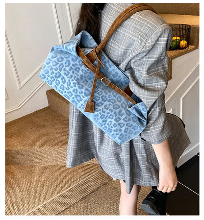 Leopard Print Slouchy Tote Bag