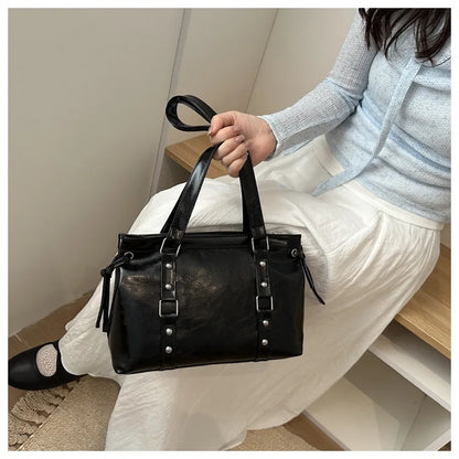 Women's Retro Leather Tote Bag