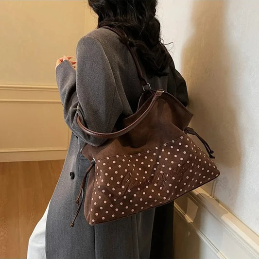 Polka Dot Hobo Shoulder Bag