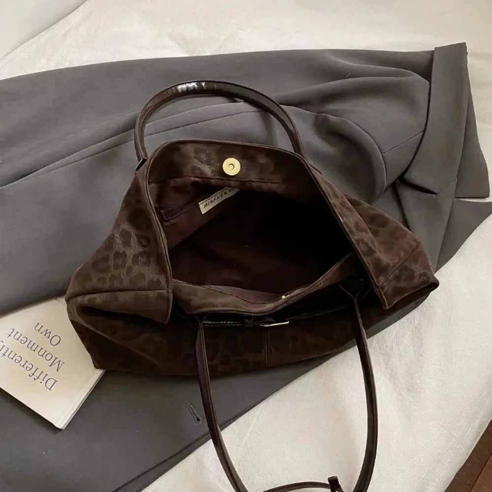 Leopard Print Slouchy Tote Bag
