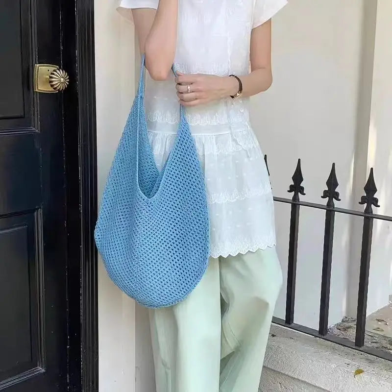 Hollow Crochet Tote Bag