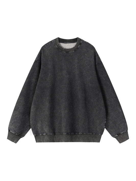 Snow Wash Oversized Crewneck Sweatshirt