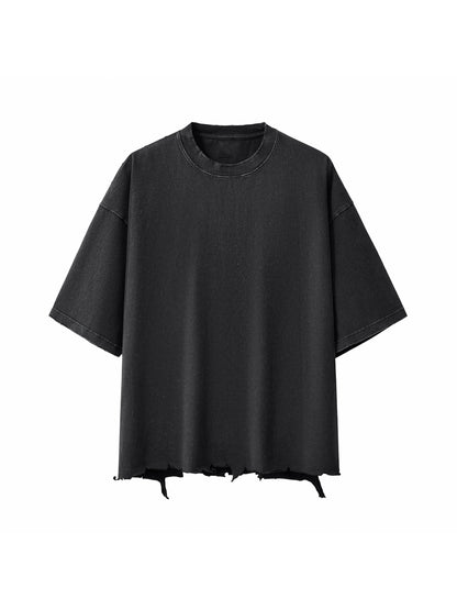 Snow Wash Raw-Hem Boxy T-shirt