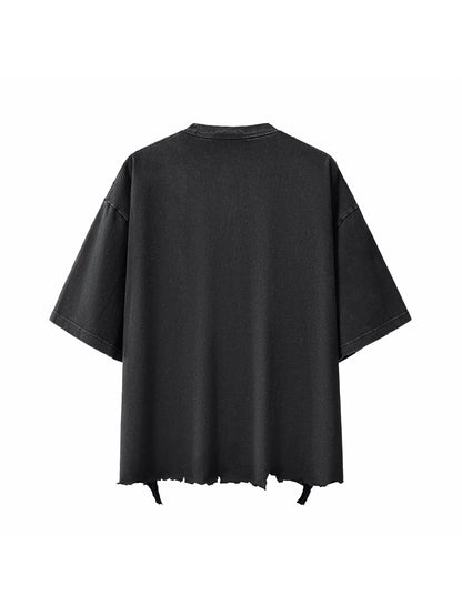 Snow Wash Raw-Hem Boxy T-shirt