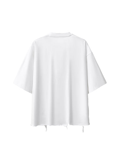 Snow Wash Raw-Hem Boxy T-shirt
