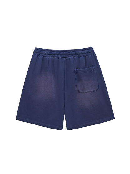 Sun Fade Raw Edge Cotton Shorts