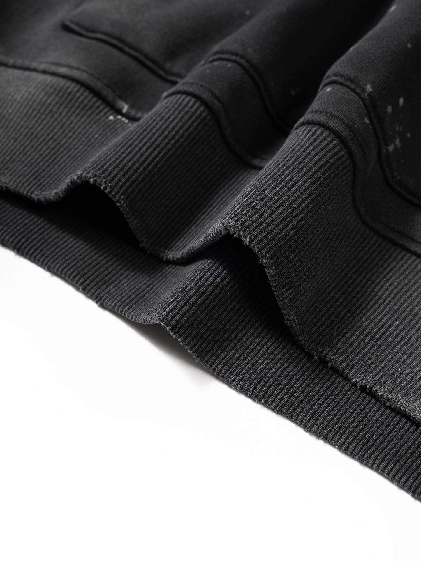 Vintage Washed Frayed Fleece Hoodie