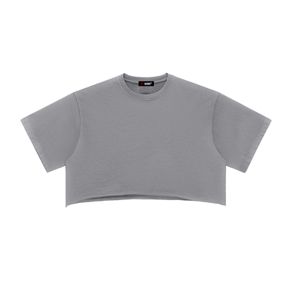 Snow Washed Raw Edge Crop Top