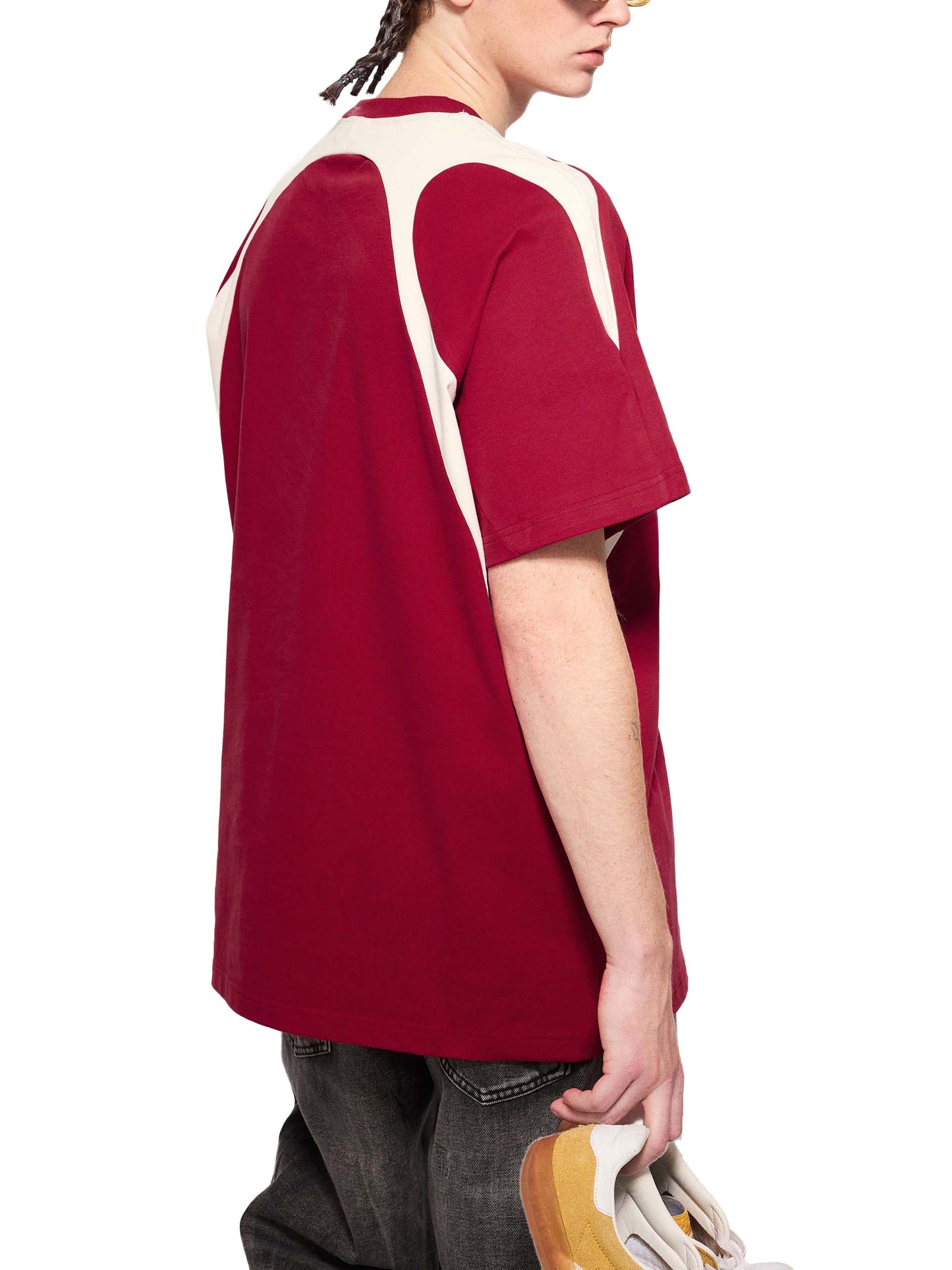 Contrast Panel Cotton T-Shirt