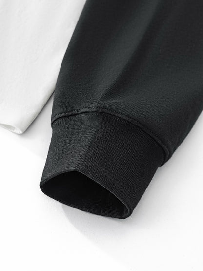 Layered Contrast Sleeve Cotton T-Shirt