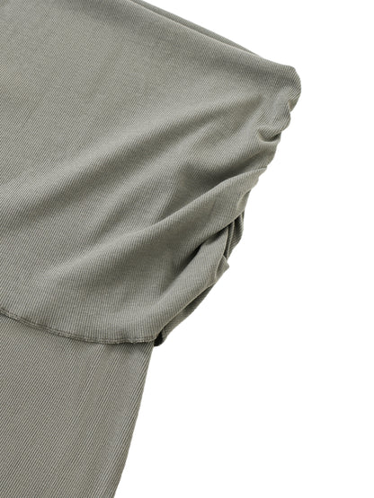 Dyed Washed Straight Hip-Hugging Slim Maxi Skirt